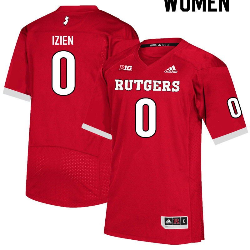 Women #0 Christian Izien Rutgers Scarlet Knights College Football Jerseys Sale-Scarlet - Click Image to Close